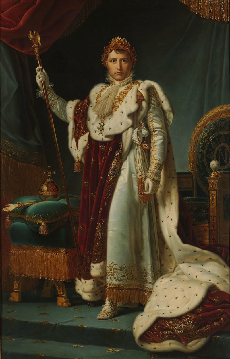 Portrét císaře Napoleona I Císař Napoleon I. v korunovačním rouchu, 2. prosince 1804 od François Gérard (workshop of)