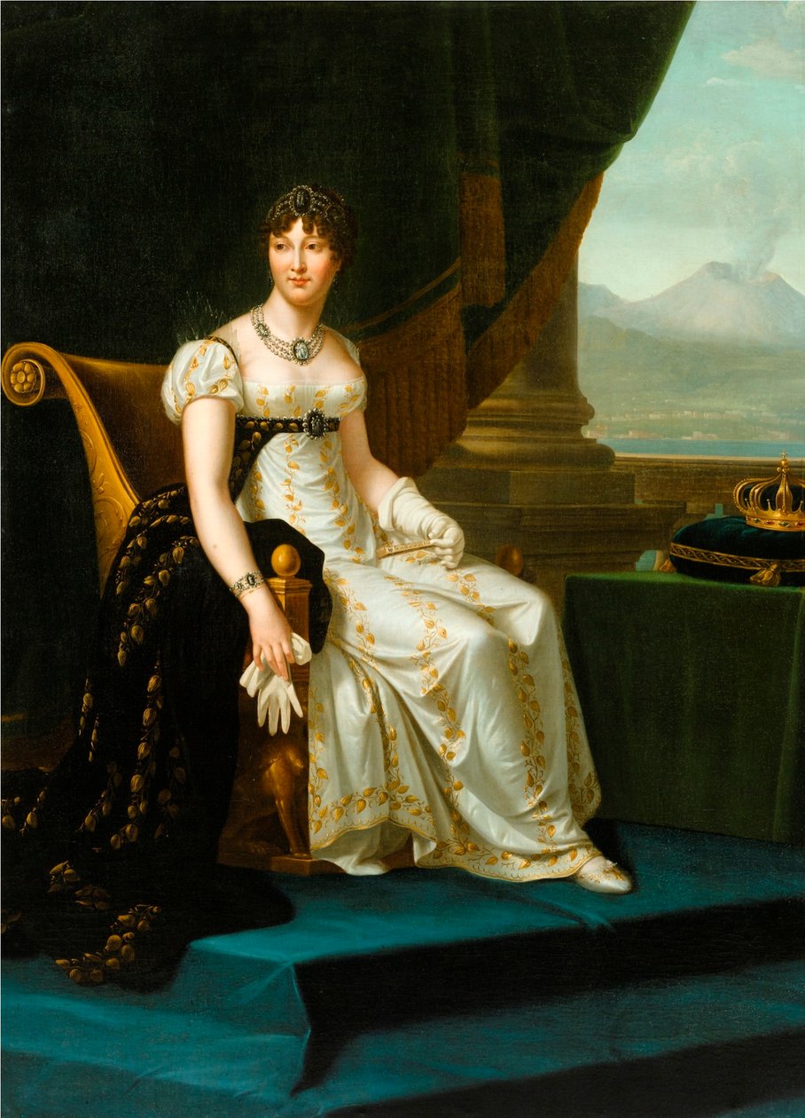 Portrét Karolíny Bonapartové, královny neapolské a dvousicilské, od Françoise Gérarda nebo z jeho dílny. od François Gérard