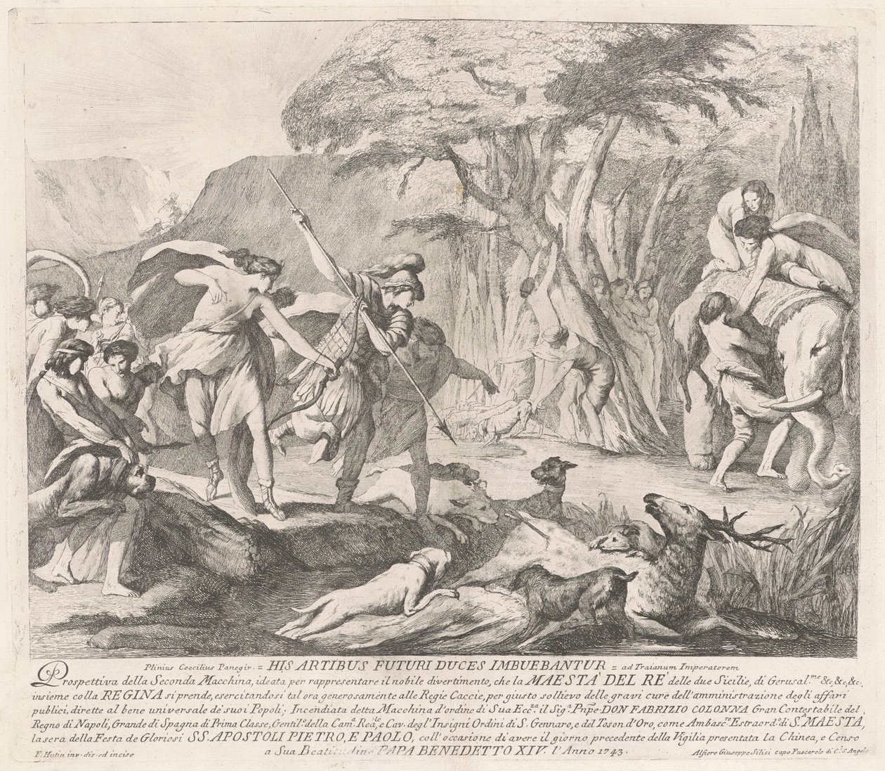 Seconda Macchina pro Čínu z roku 1743: Královský lov od François Hutin