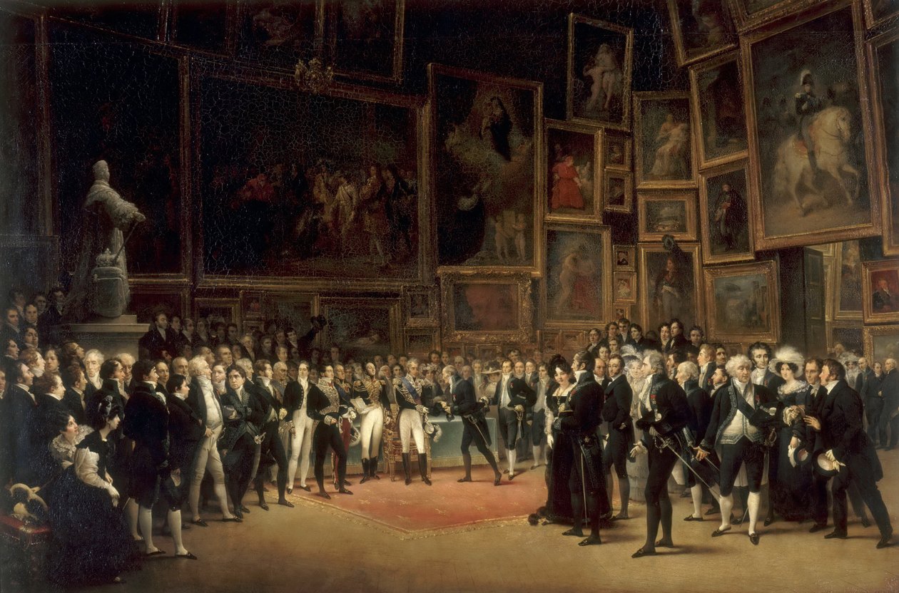 Charles X rozdává ceny umělcům vystavujícím na Salonu v roce 1824 v Louvru od François Joseph Heim