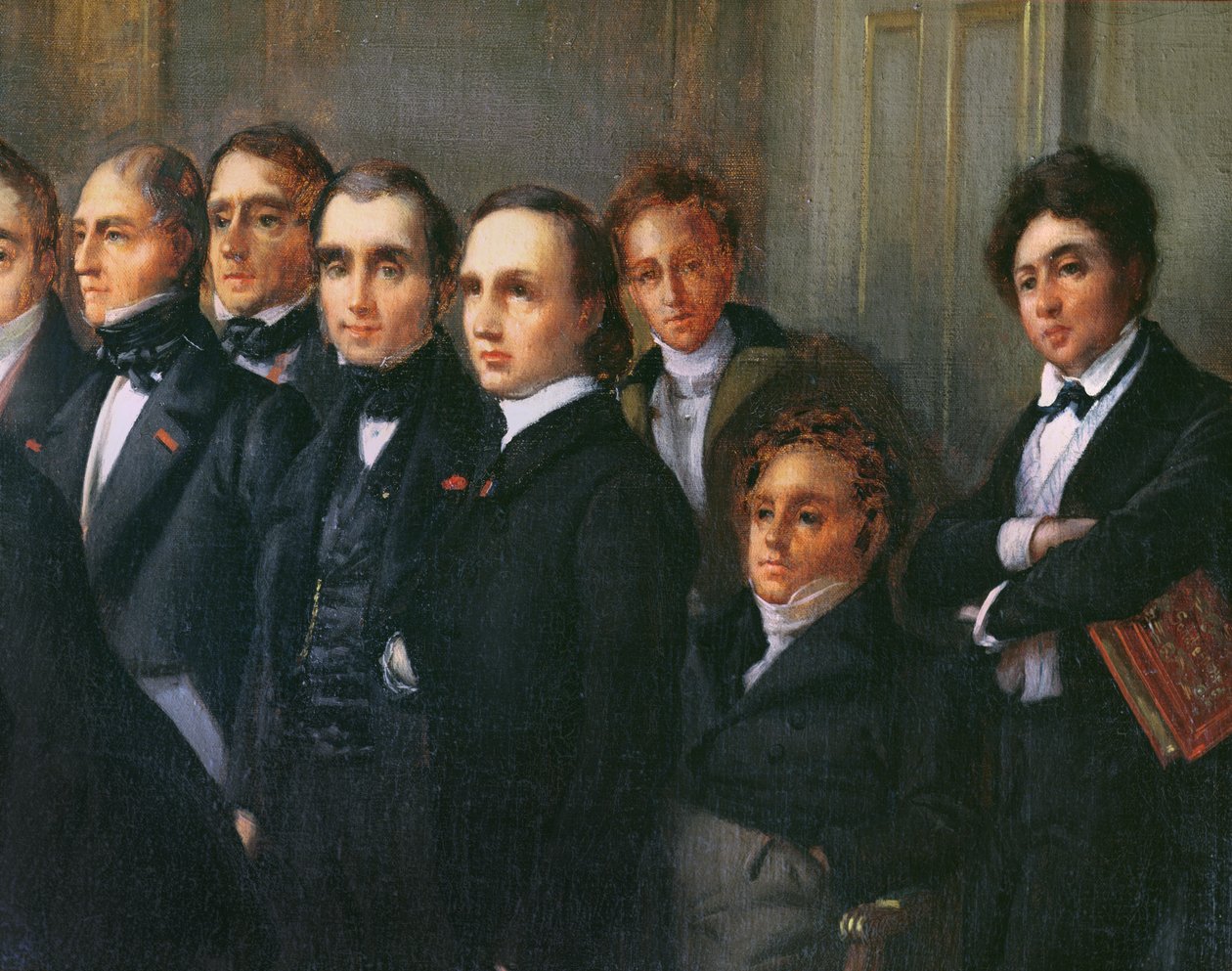 Přednáška ve foyer Comedie Francaise, 26. května 1828 (detail) od François Joseph Heim