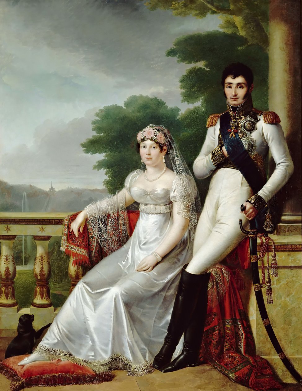 Jérôme Bonaparte a Catharina Württemberská jako král a královna Vestfálska od François Joseph Kinson