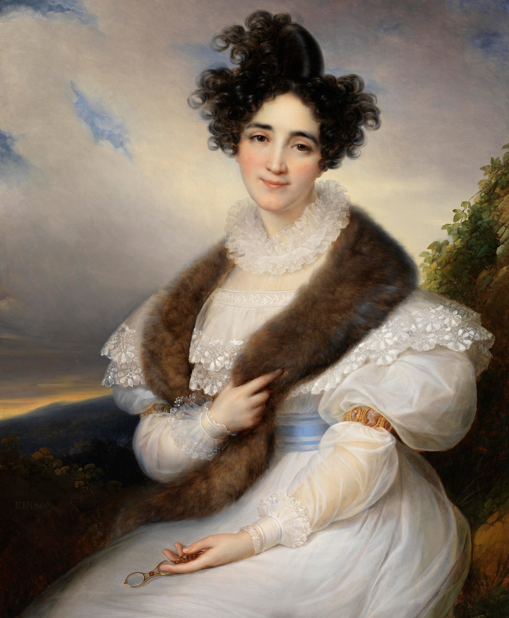Portrét Marie-Joséphine-Emilie Lafont-Porcher, c. 1827. od François Joseph Kinson