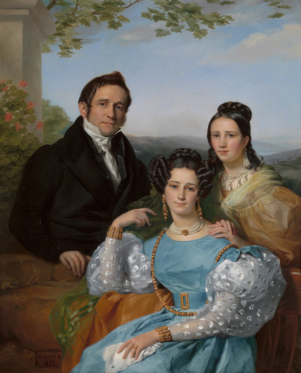 Portrét Théodora Josepha Joneta a jeho dvou dcer, 1832. od François Joseph Navez