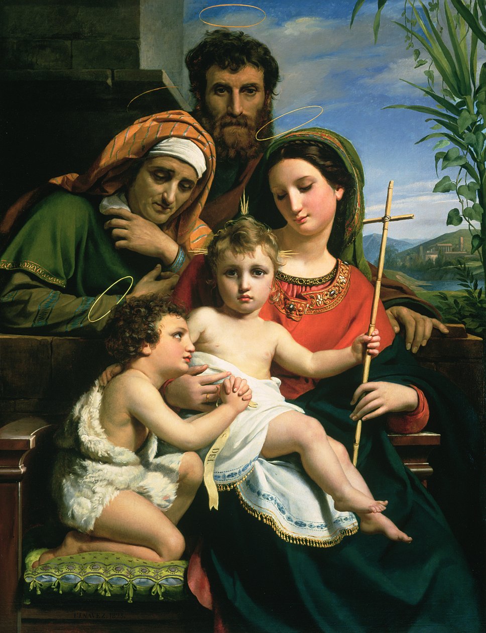 Svatá rodina se svatými Janem Křtitelem a Alžbětou, 1823 od François Joseph Navez