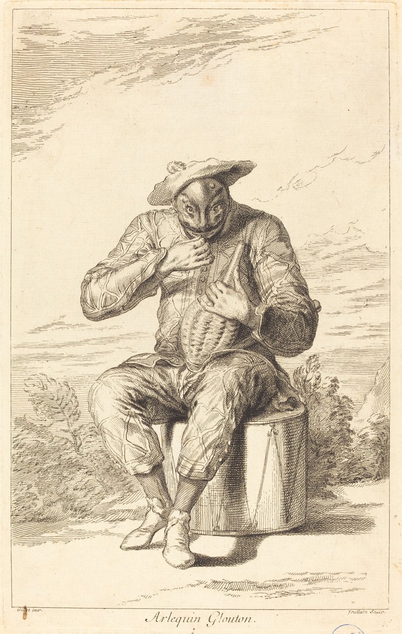 Harlekýn Glutton od François Joullain after Claude Gillot