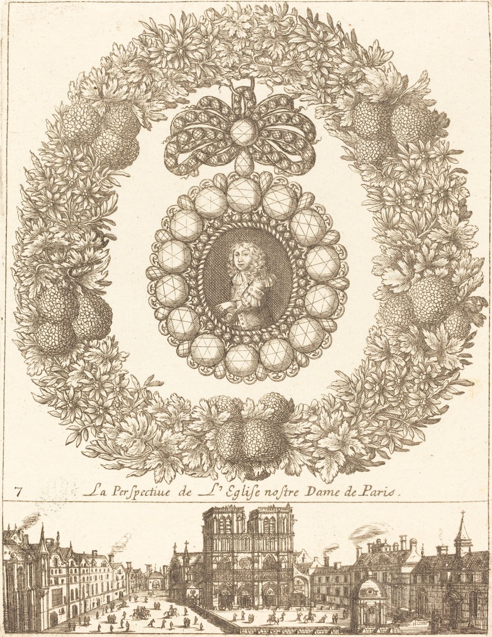 Perspektiva kostela Notre Dame de Paris od François Le Febvre
