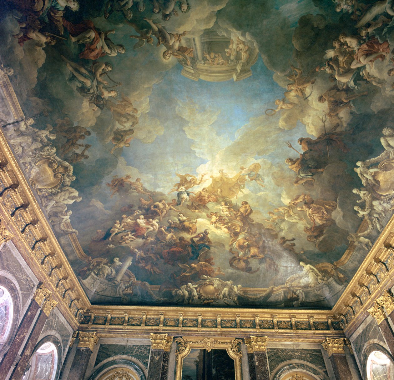 Strop Salon de Hercules ve Versailles, 18. století od François Lemoyne