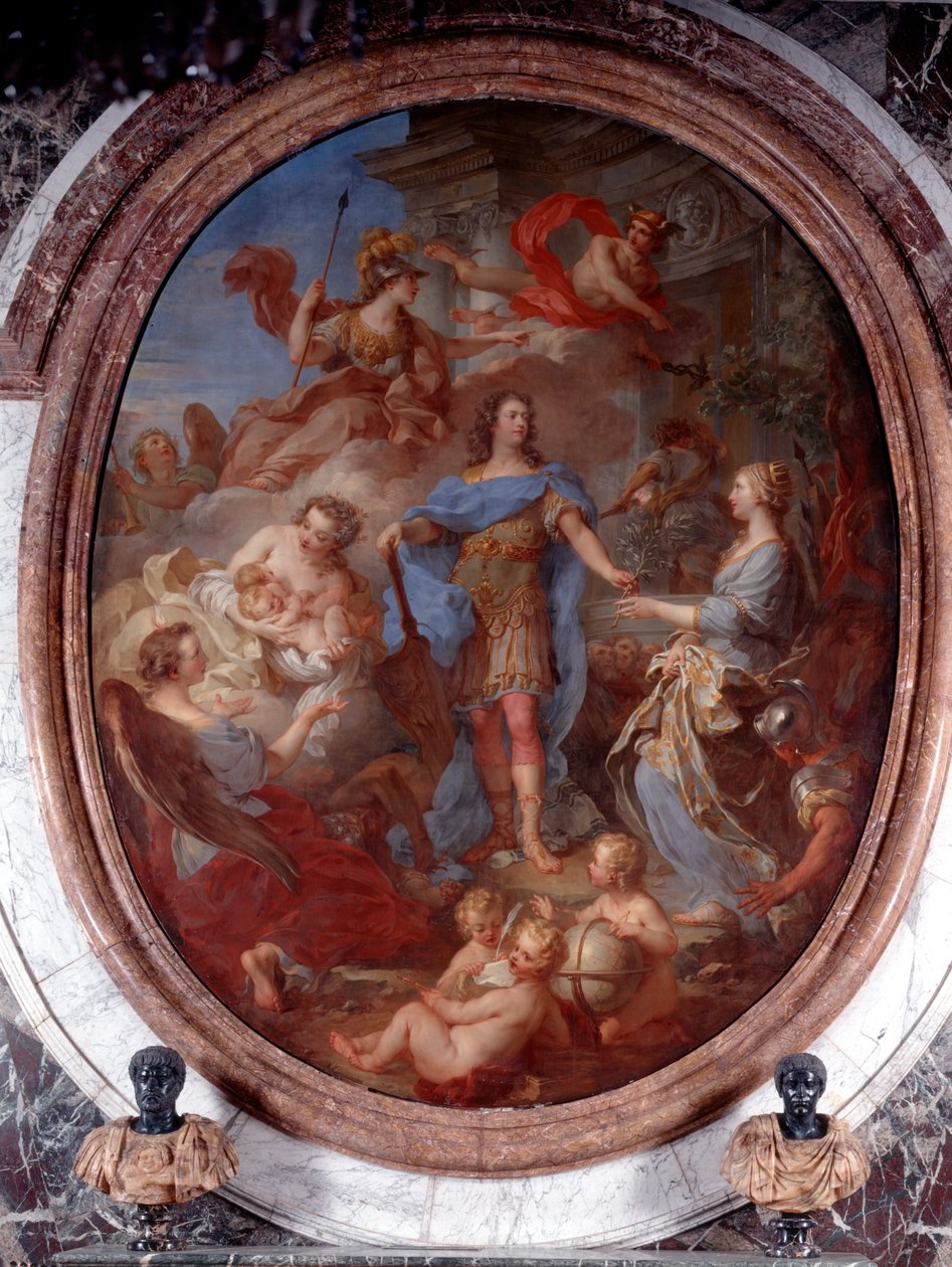 Ludvík XIV. Představení míru Evropě, počátek 18. století od François Lemoyne