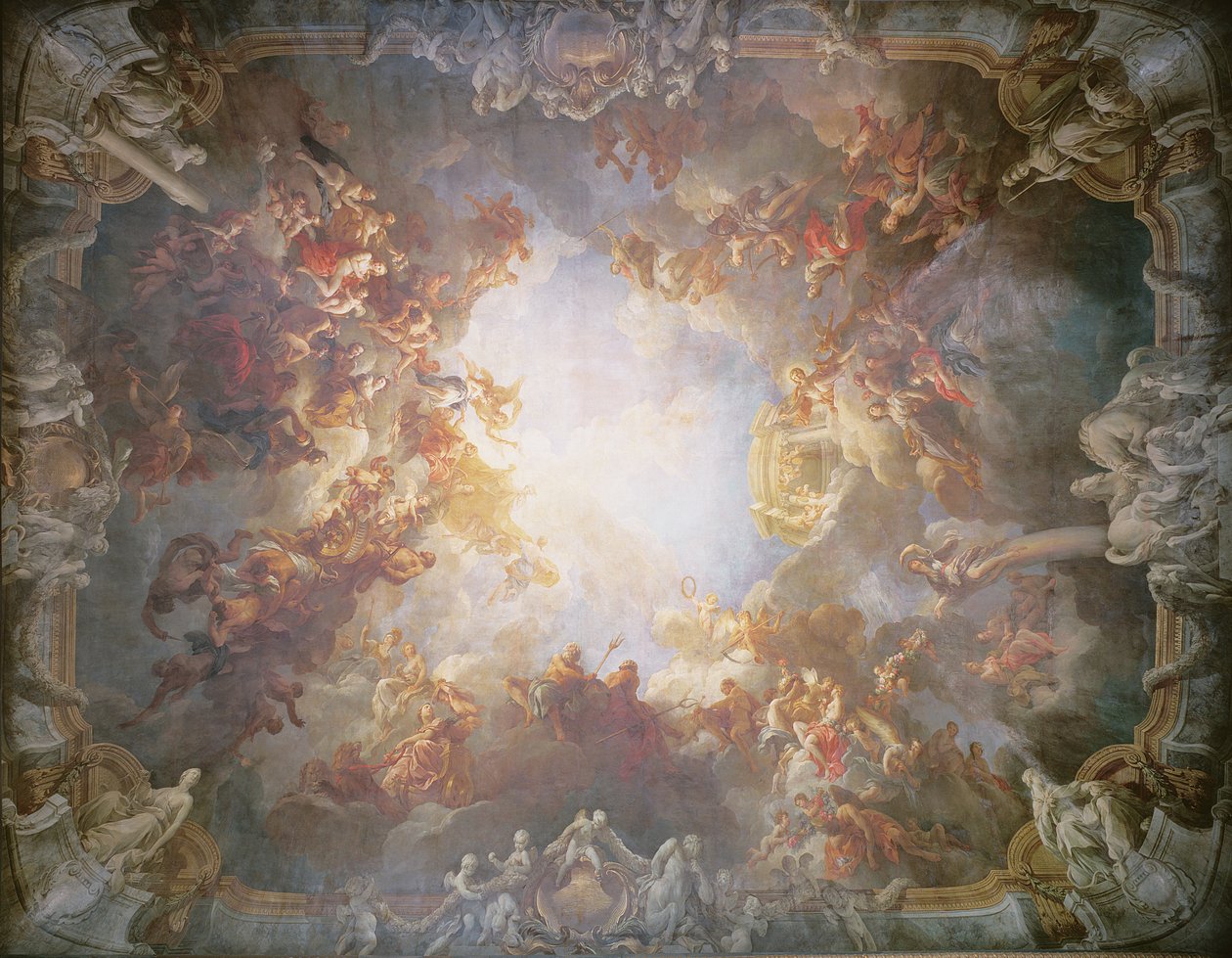 Herkulova apoteóza, ze stropu Herkulova salonu, 1733-6 od François Lemoyne