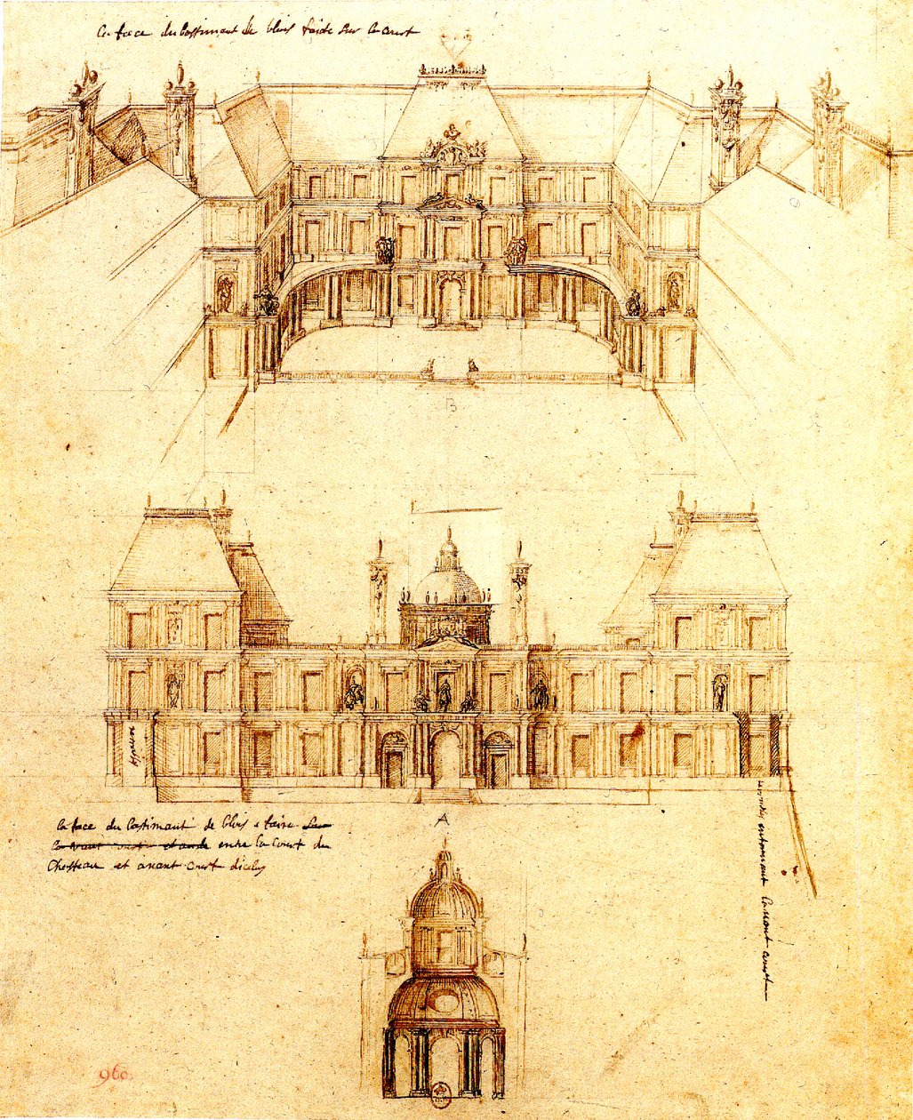 François Mansart, projekt pro Blois - Cosperec 1998 s. 160 od Francois Mansart