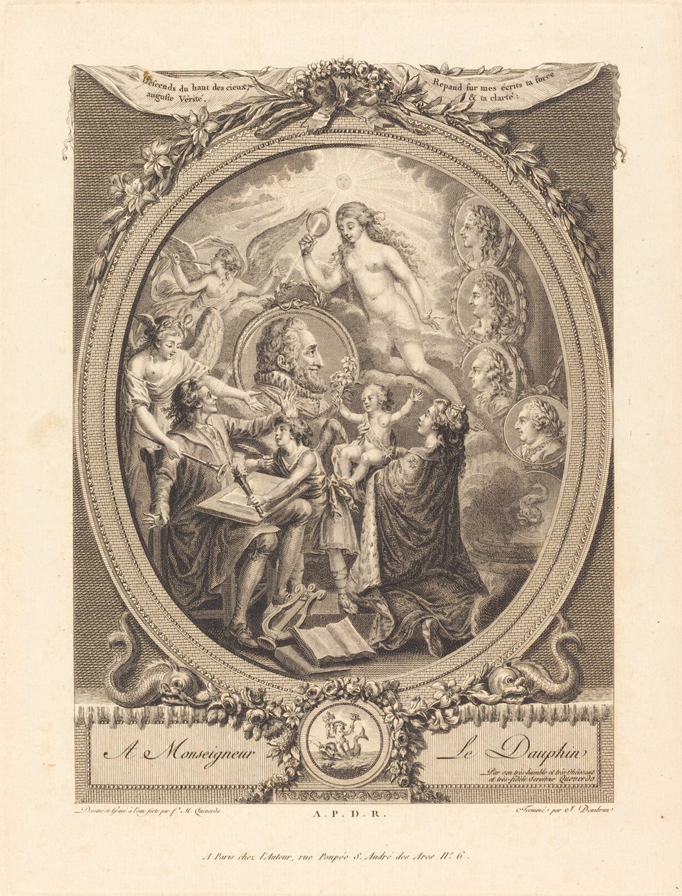 Alegorie na počest Jindřicha IV od François Marie Isidore Queverdo and Jean Dambrun
