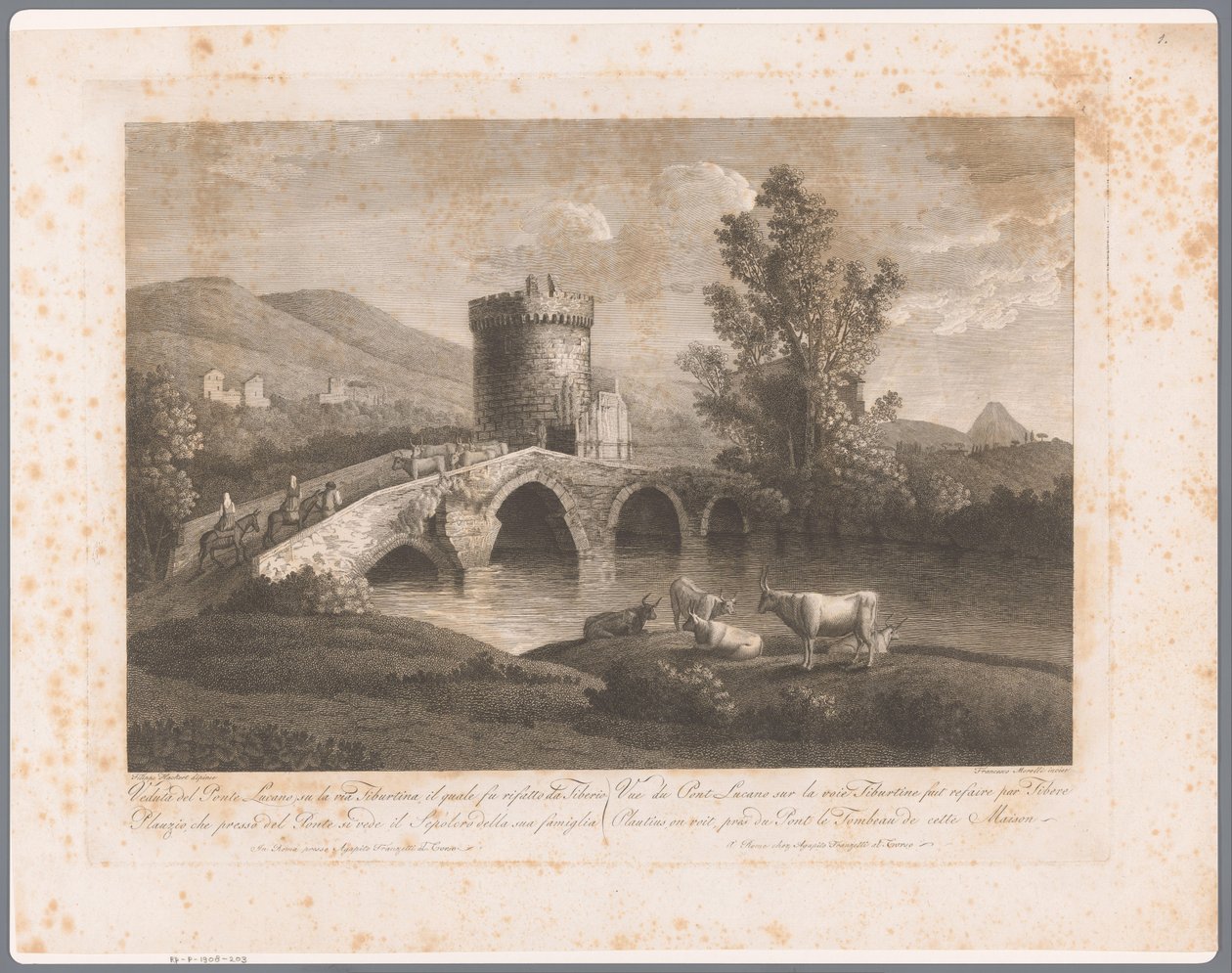 Pohled na Ponte Lucano Pohledy na Řím (název série) od François Morel