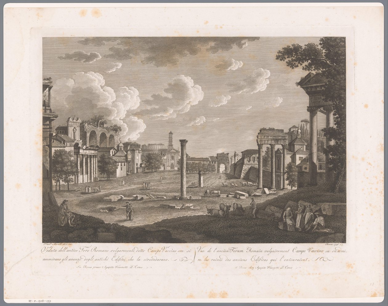 Pohled na Forum Romanum Pohledy na Řím (název série) od François Morel