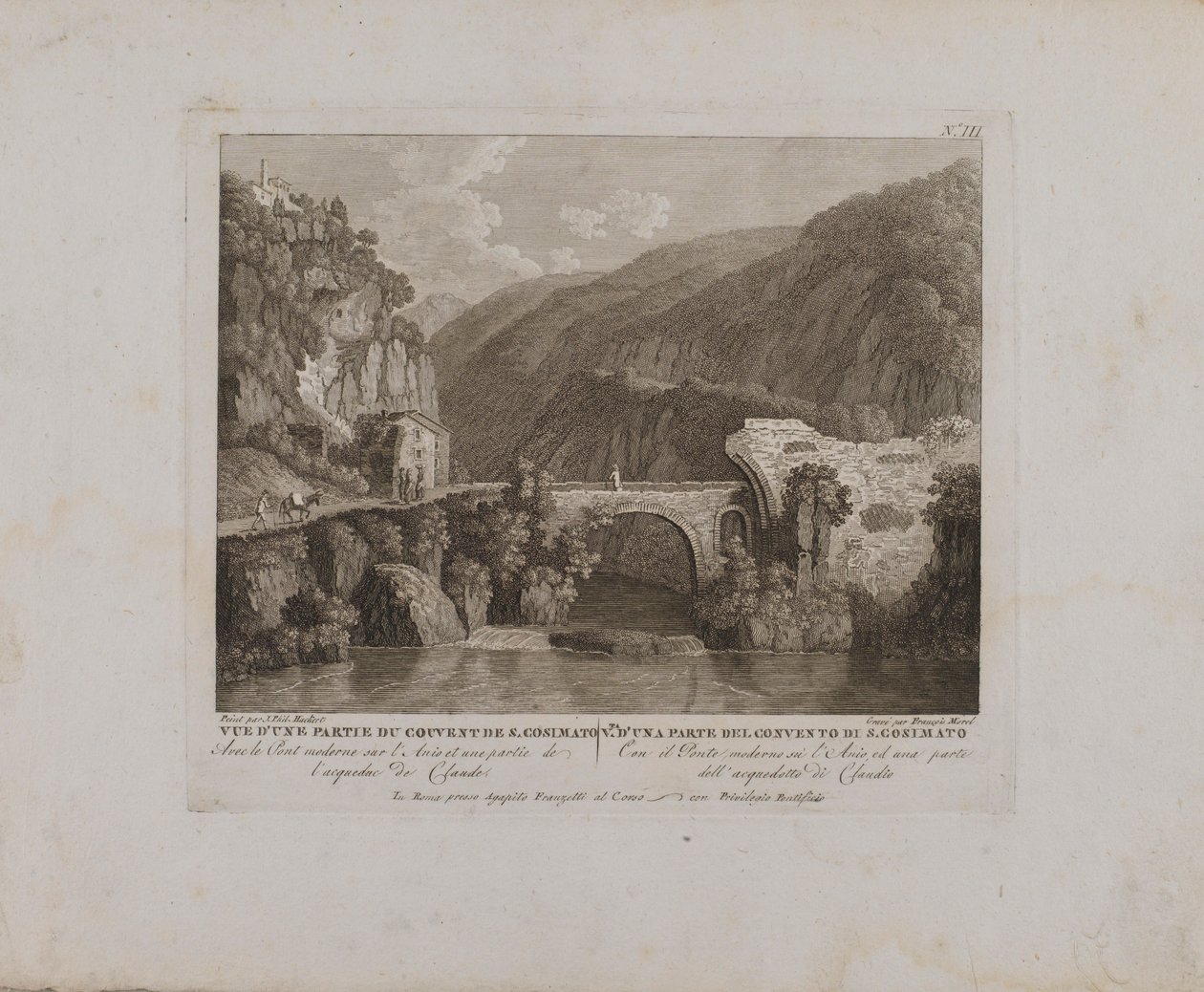 Pohled na část kláštera S. Cosimato (č. III) od François Morel