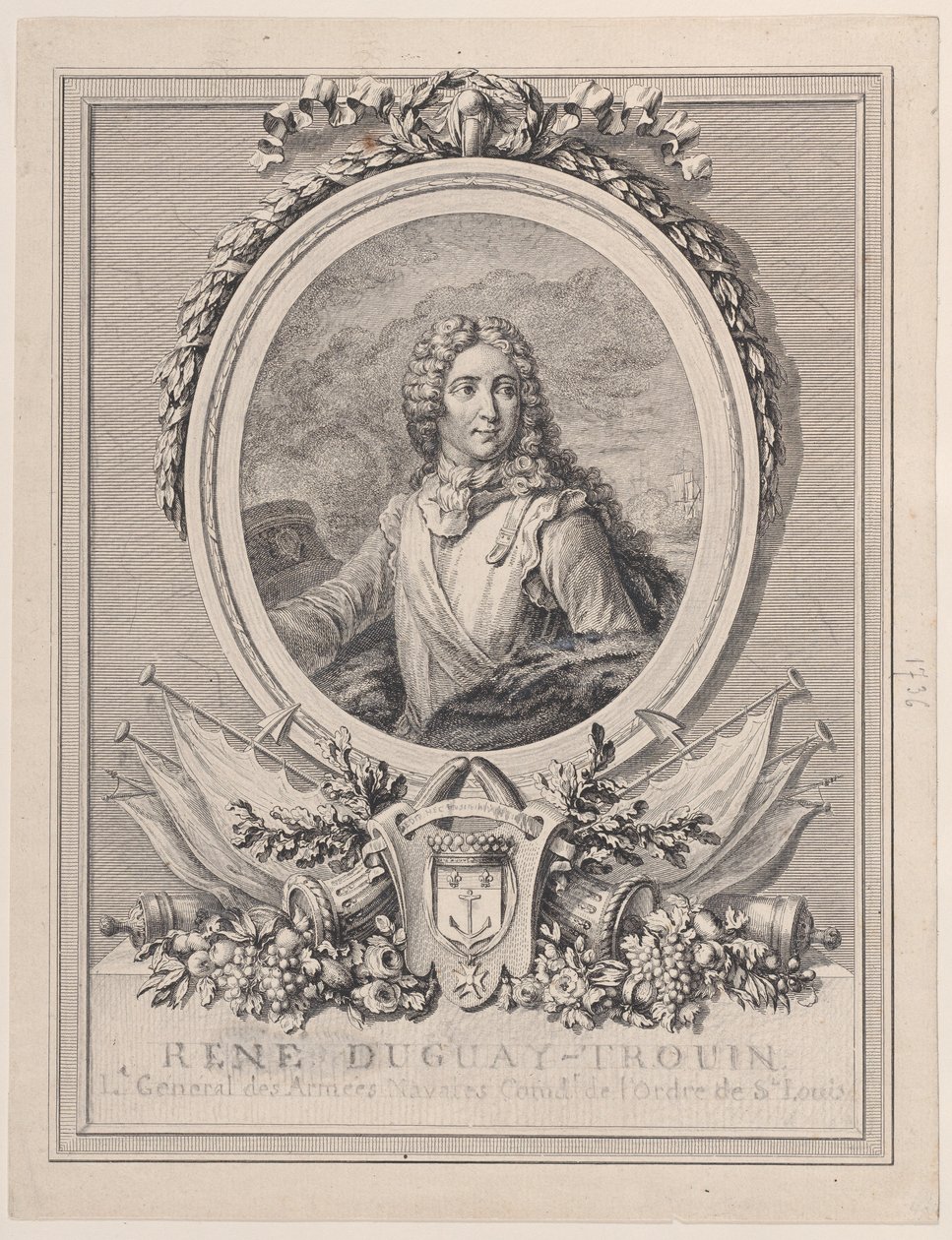 Portrét René Duguay-Trouin, generálporučík námořních armád krále, 1..., 1765-1807. od François Nicolas Barthélemy Dequevauviller
