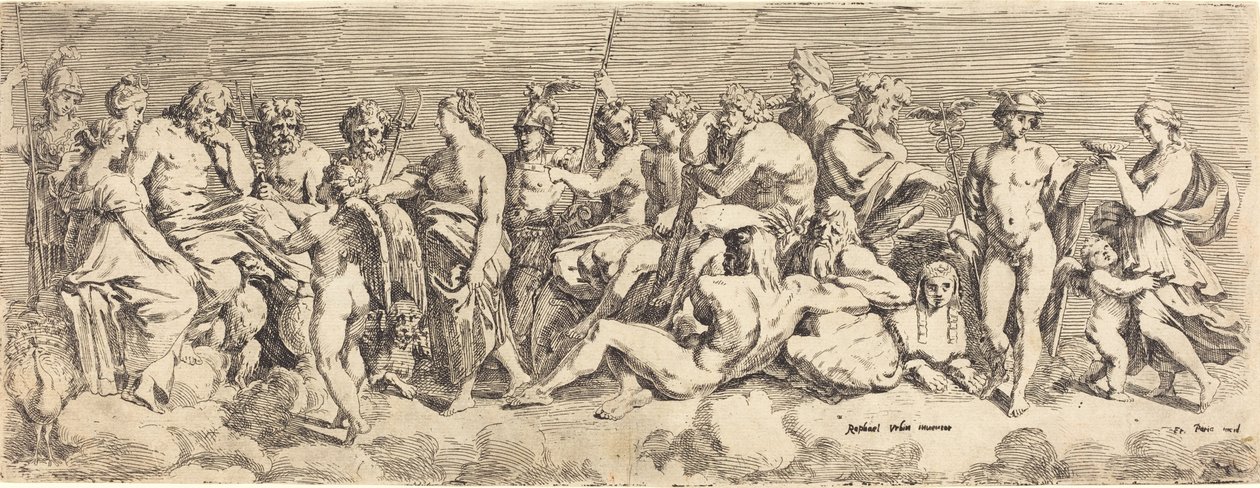 Přijetí Psyché do Olympie od François Perrier after Raphael
