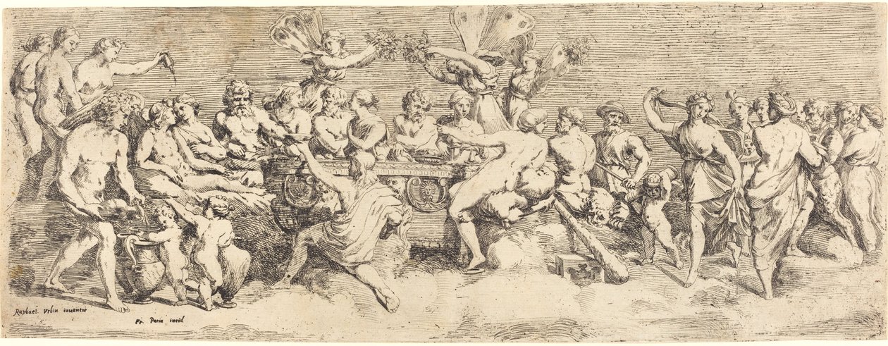Svatební hostina Amor a Psyché od François Perrier after Raphael