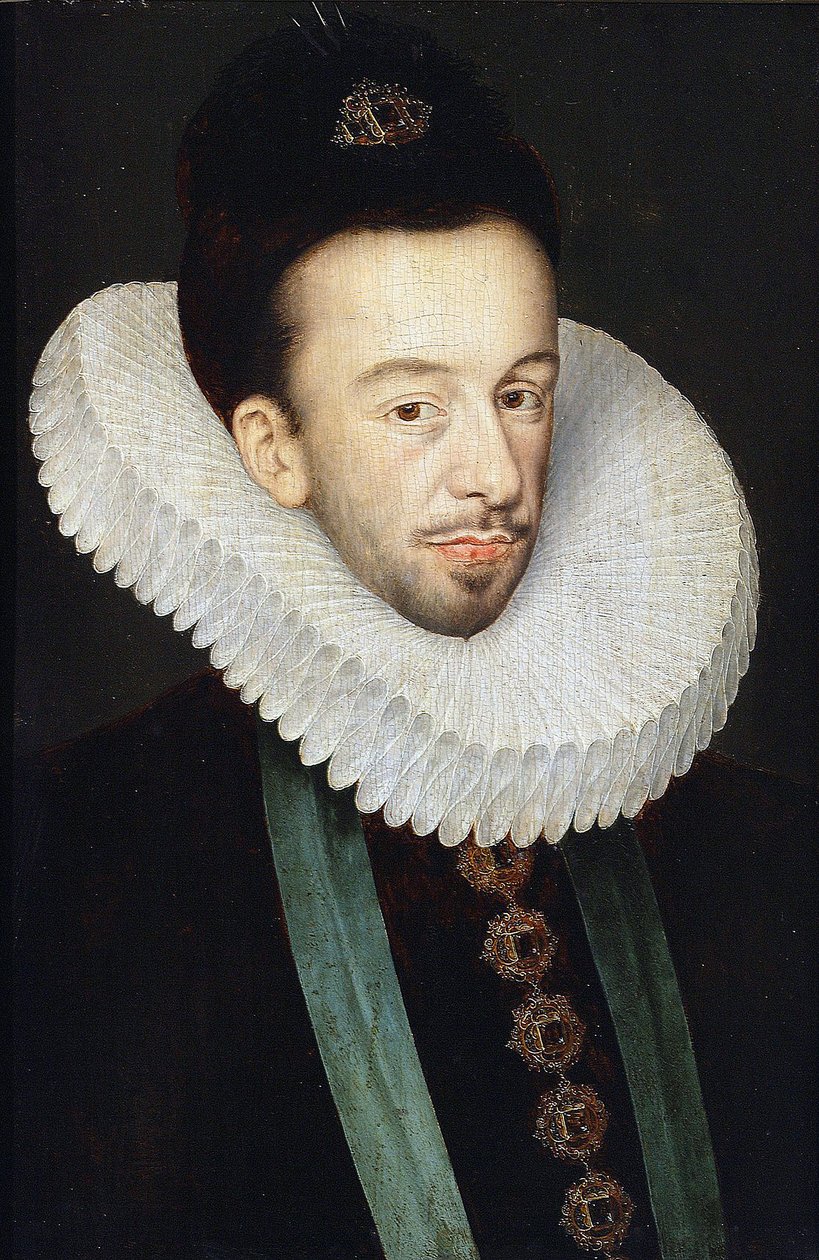Portrét francouzského krále Jindřicha III., polského krále a litevského velkovévody par Quesnel, Francois (1543-1619). Olej na dřevě, rozměr: 37x25,5 od François Quesnel