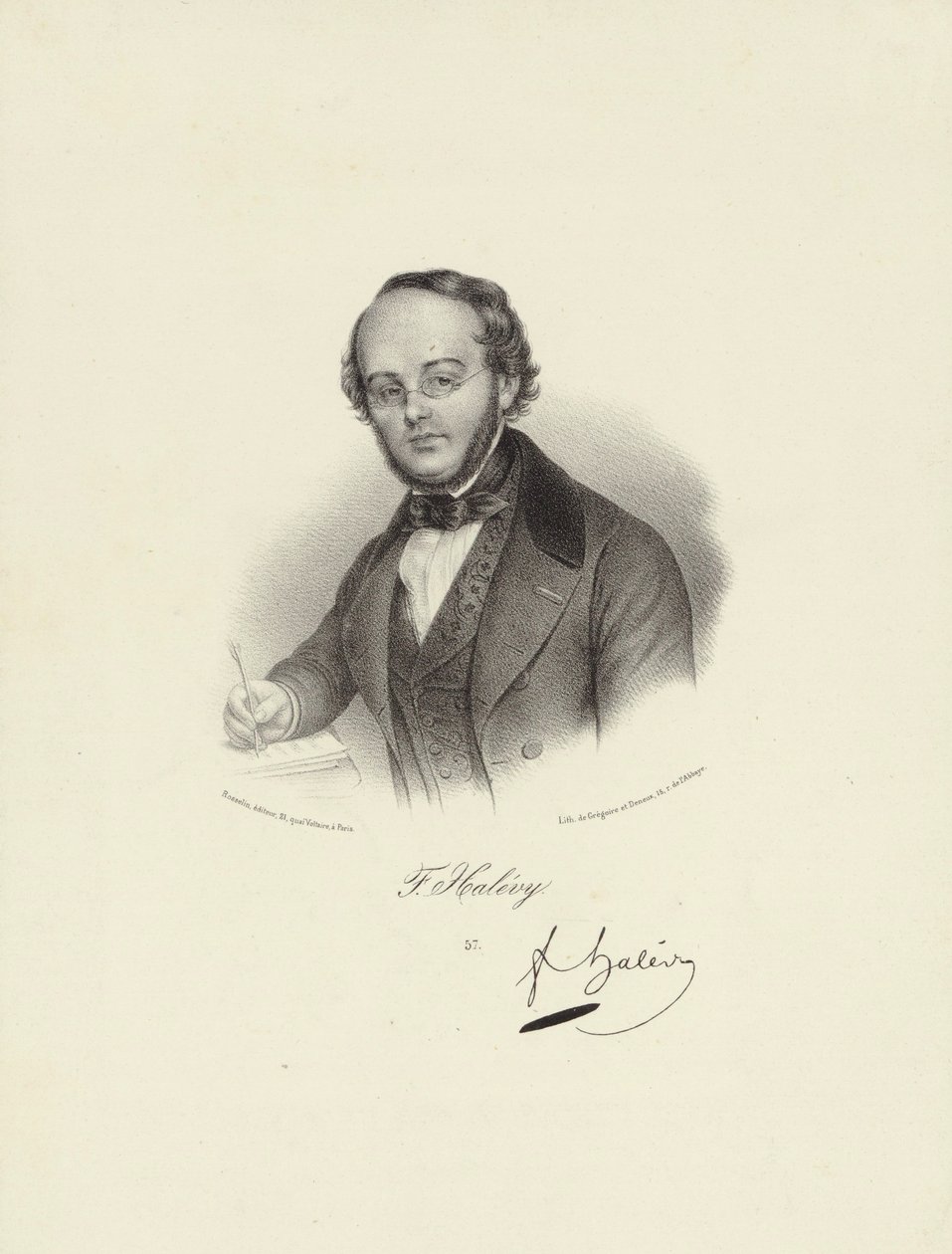 Zobrazená osoba:  Jacques Fromental Halévy od Francois Seraphin Delpech