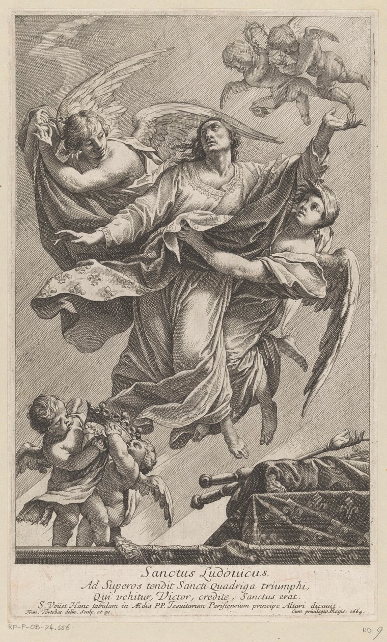 Svatý Ludvík IX. nesli do nebe dva andělé Sanctus Ludovicus (titul na předmětu) od François Tortebat