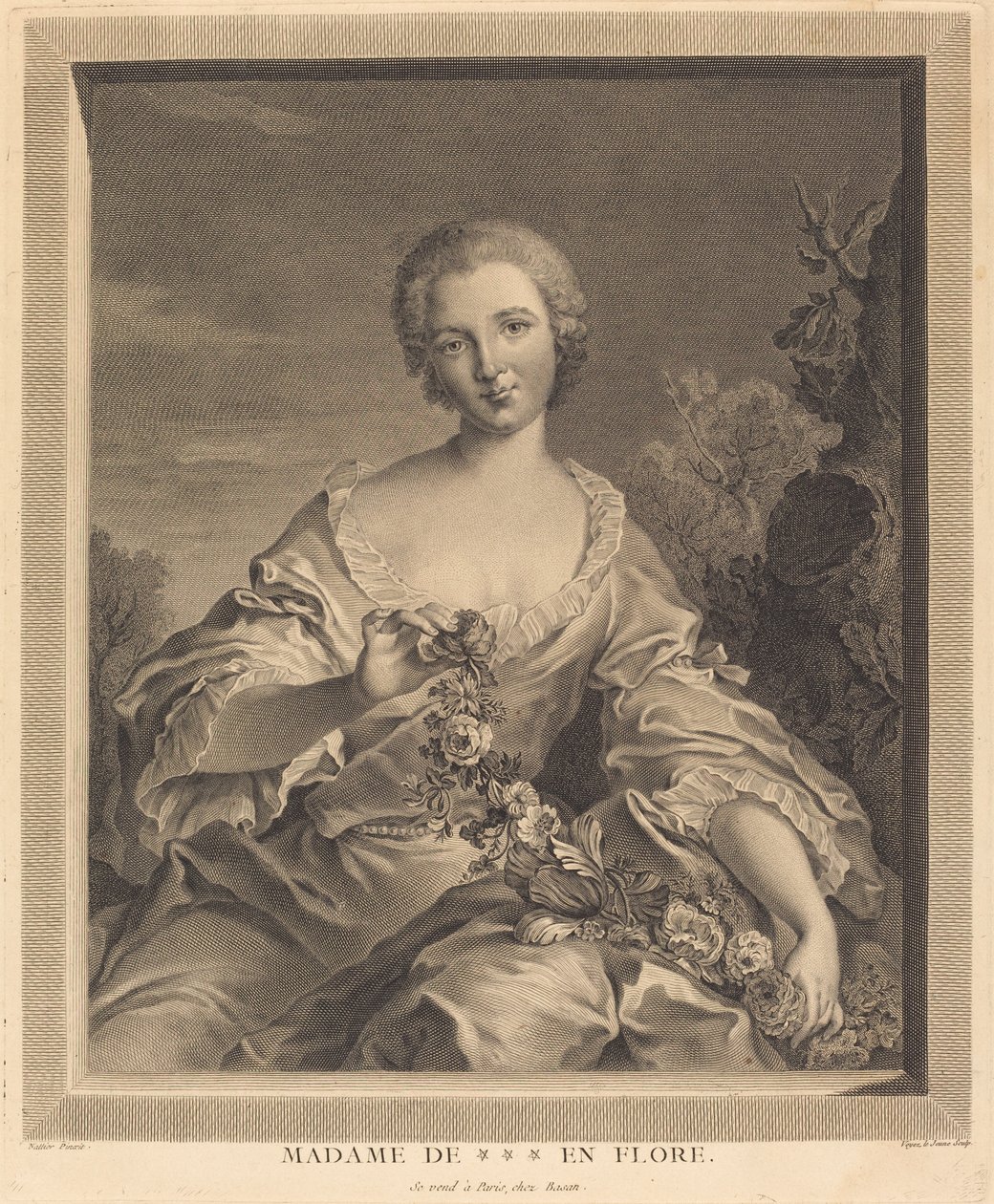 Paní XXX na Floře od François Voyez after Jean Marc Nattier