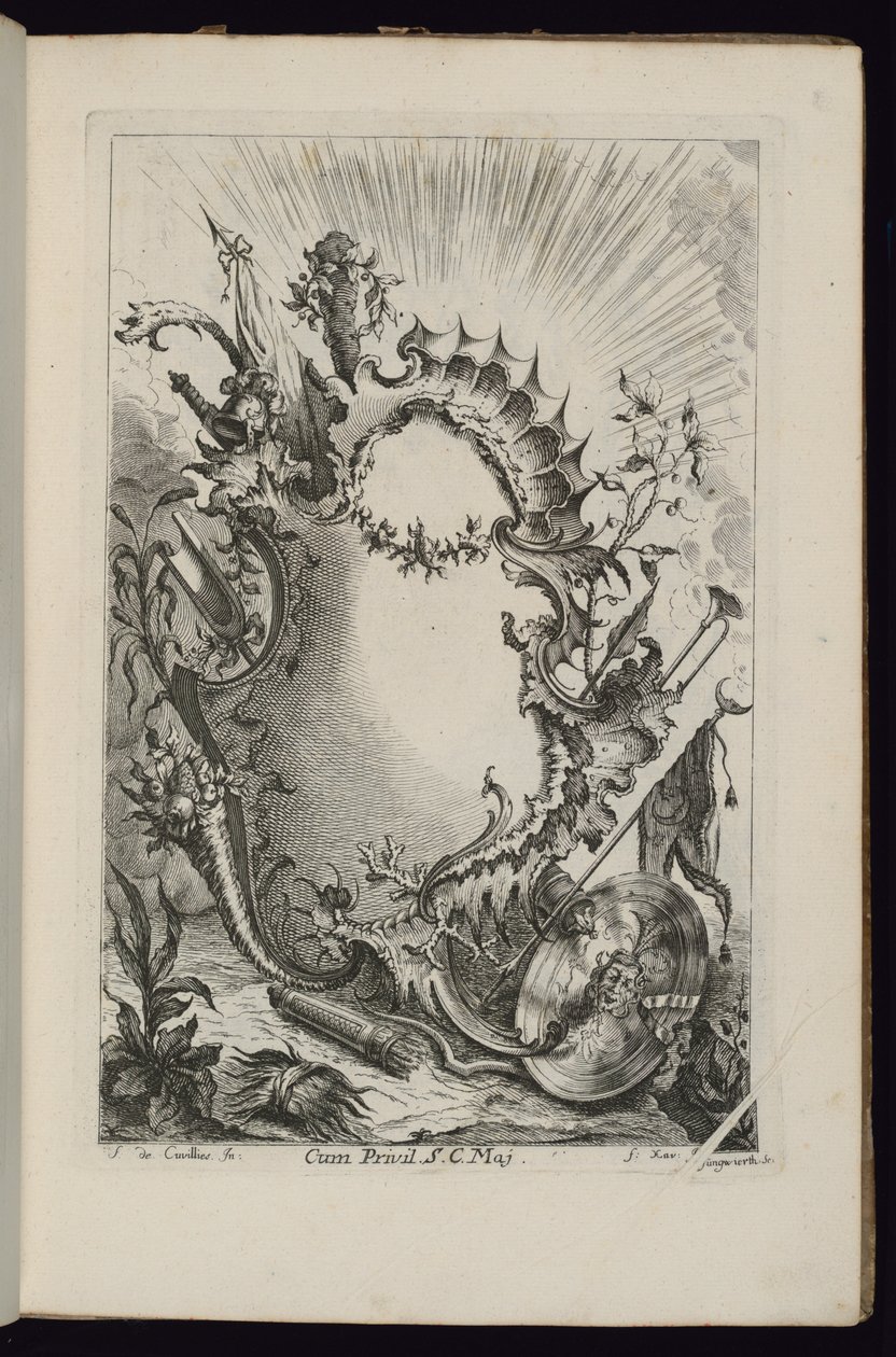 Cartridge with Armorial Trophy, Book of cartridges for different use od François de Cuvilliés the Elder