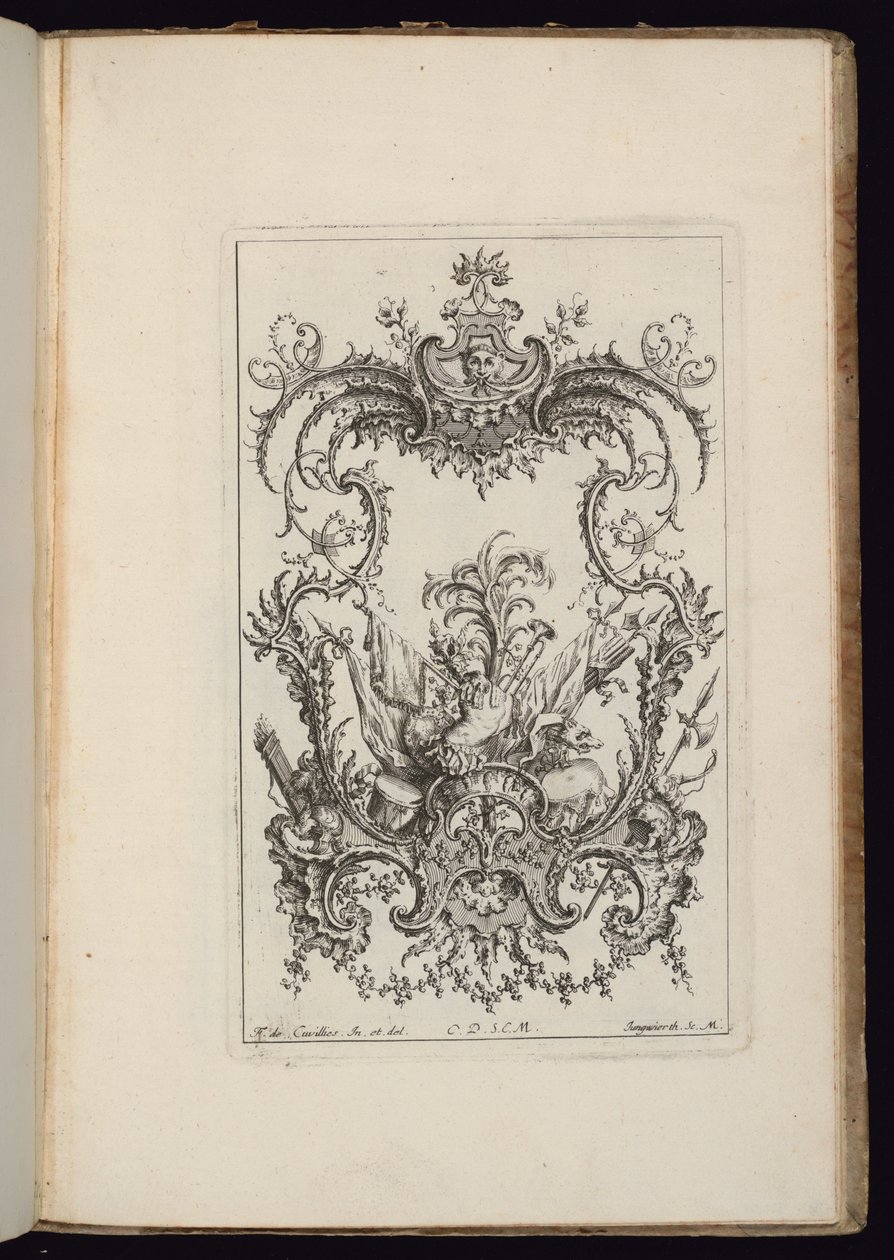 Cartouche with Armorial Trophy, Livre d’ornements (Book of Ornaments)   1255455   cs       czech Successfully Translated  Original: Red Square, Moscow (colour litho) Translat: Red Square, Moscow (colour litho) 1313242 cs czech Successfully Translated Origi od François de Cuvilliés the Elder
