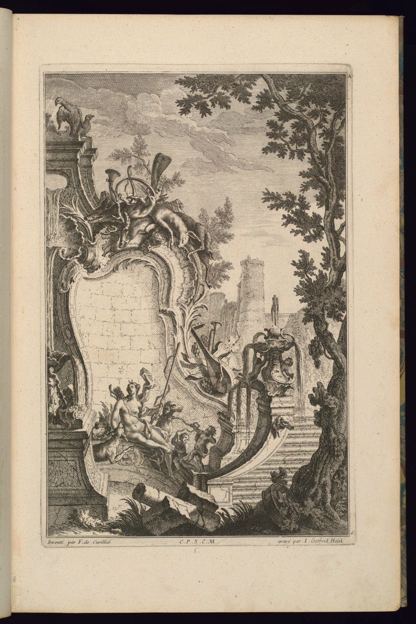 Design pro fontánu s Dianou od François de Cuvilliés the Elder