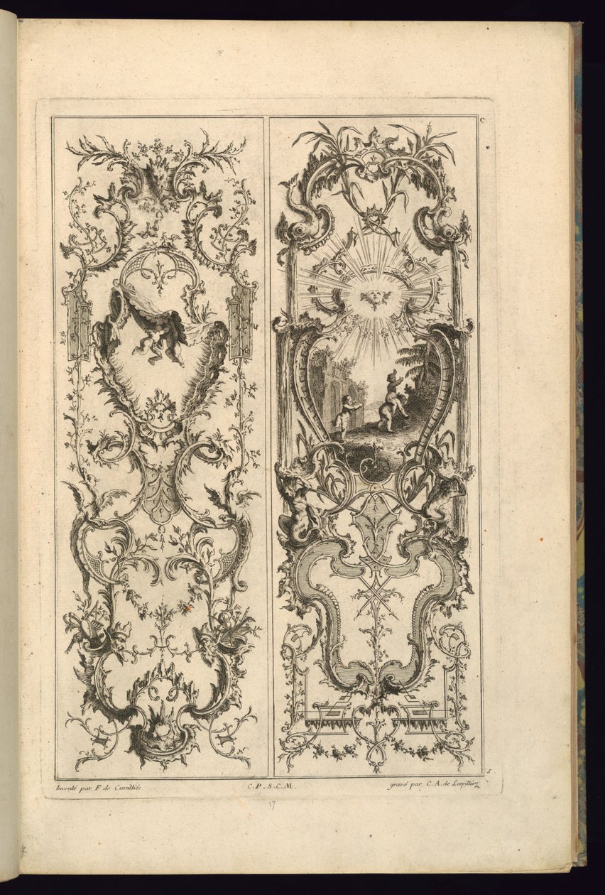 Design pro dva panely od François de Cuvilliés the Elder