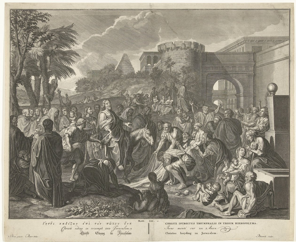 Kristův vjezd do Jeruzaléma Kristus vchází do Jeruzaléma (titul na předmětu) od François van Bleyswijck