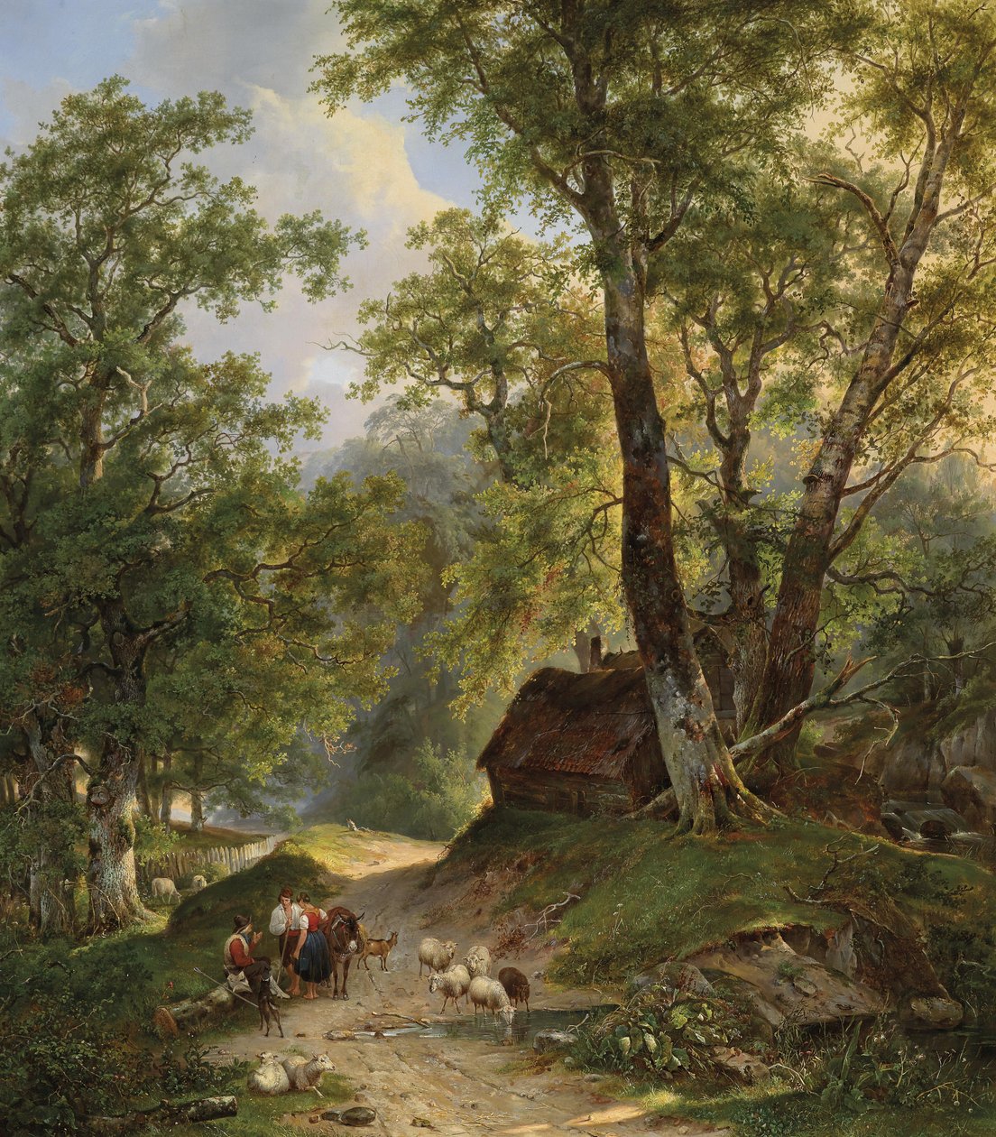 Setkání pastýřů na cestě domů od Frans Arnold Breuhaus de Groot