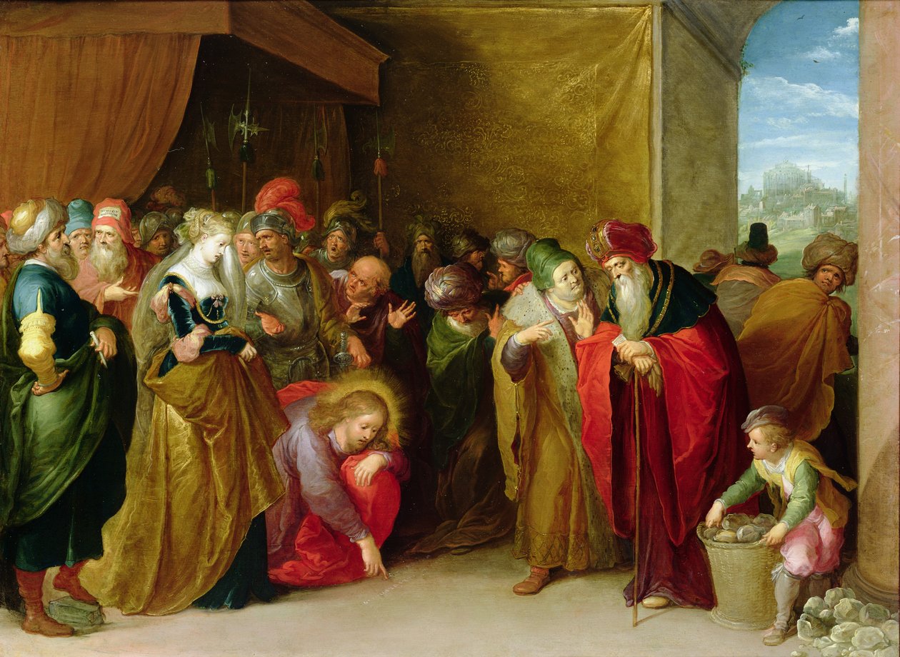 Kristus a žena přistižená v cizoložství od Frans II Francken the Younger