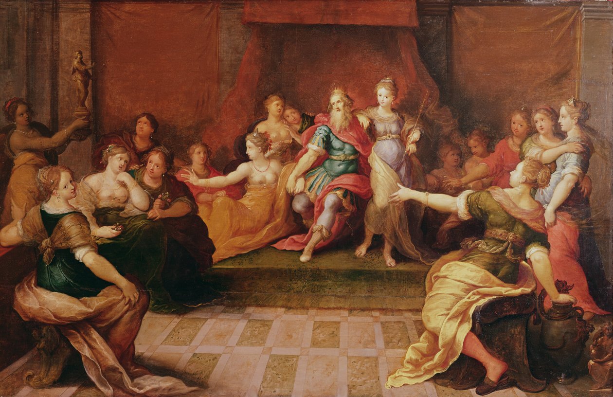 Šalomoun a jeho ženy od Frans II Francken the Younger