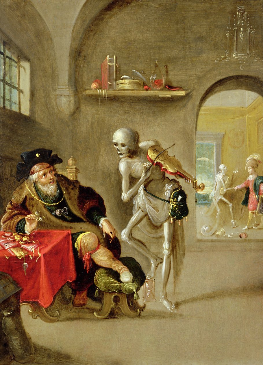 Tanec smrti (olej na mědi) od Frans II Francken the Younger