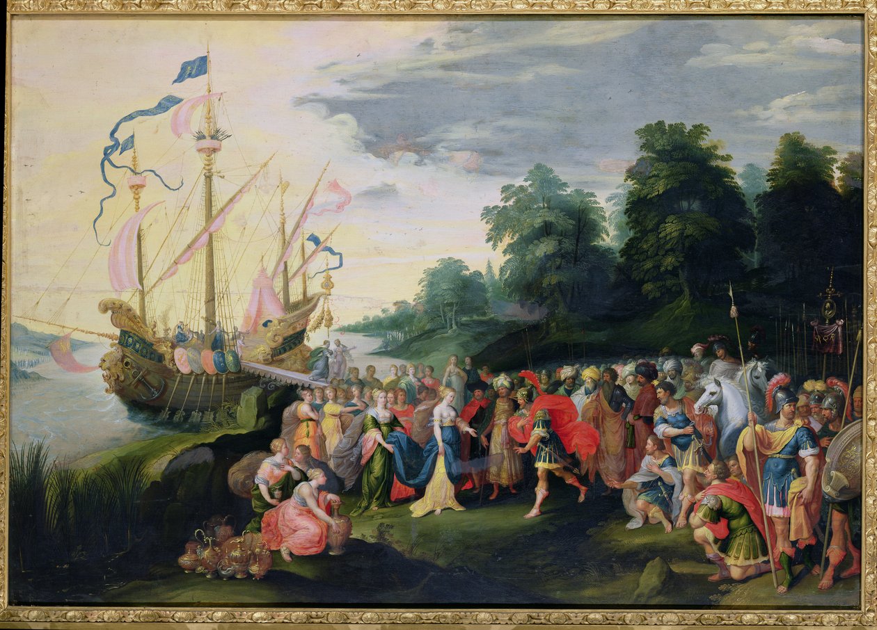 Vylodění Kleopatry (69-30 př.nl) v Tarsu od Frans II Francken the Younger