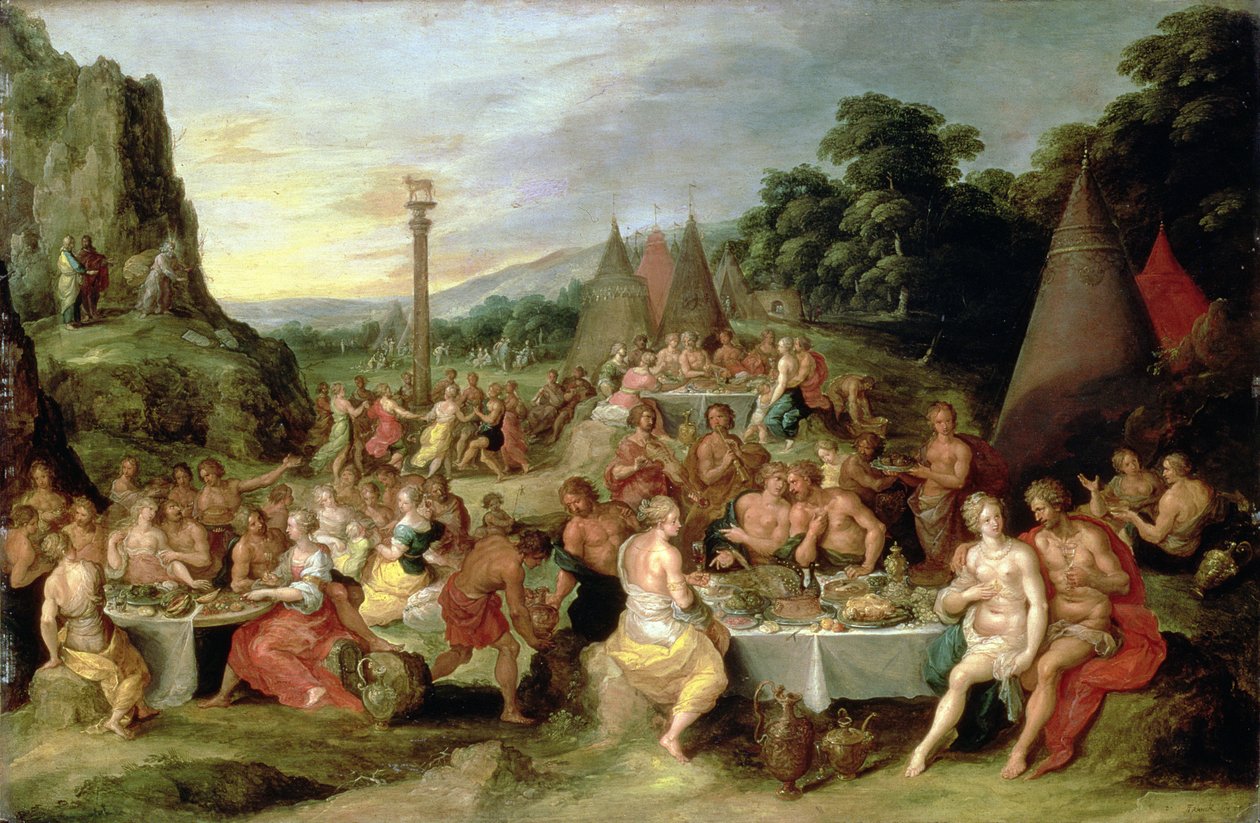 Uctívání zlatého telete, c.1630-35 od Frans II Francken the Younger