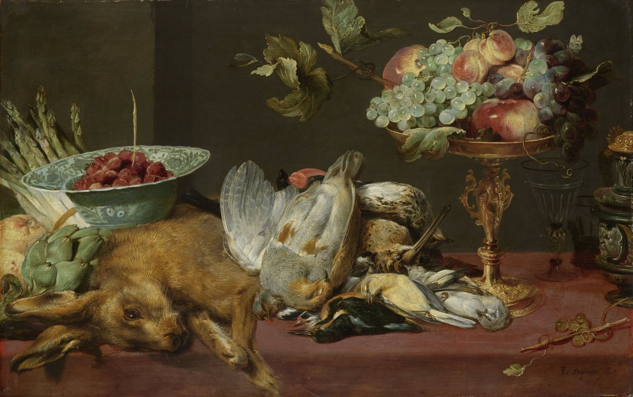 Zátiší s malou mrtvou zvěří a ovocem od Frans Snyders or Snijders