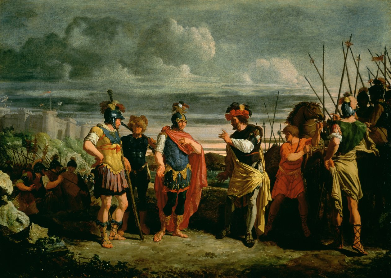 Setkání Claudia Civilise s velitelem římské armády od Frans de Jong or Jongh