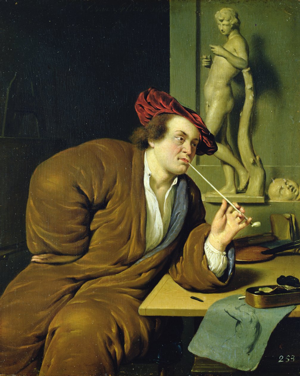 Kuřák, možná autoportrét, 1688 od Frans van Mieris