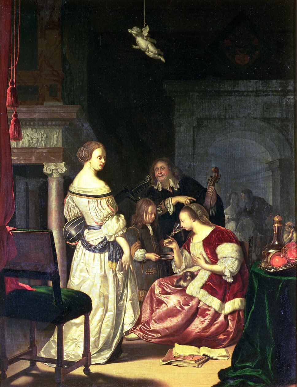 Malíř s rodinou, 1675 od Frans van Mieris