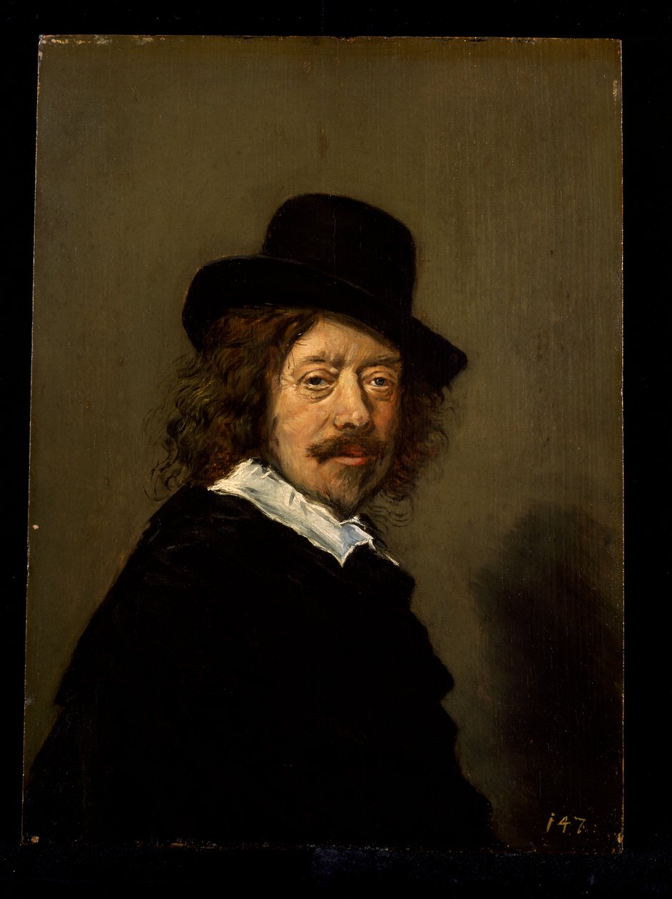 Portrét umělce, cca 1650 (olej na dřevě) od Frans (after) Hals
