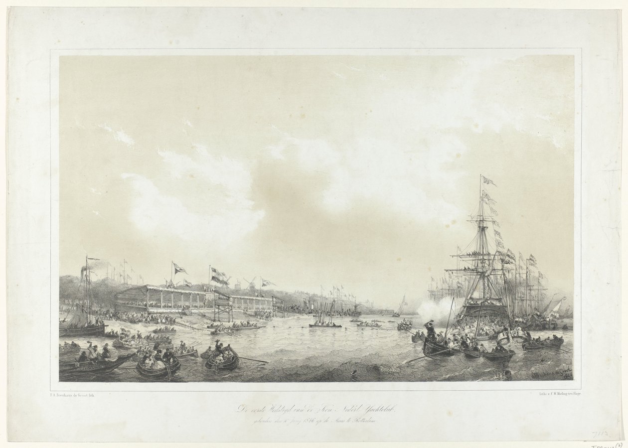 První soutěž Kon: Dutch: Yachtclub, která se konala 10. června 1846 na Maas v Rotterdamu (název na předmět) od Frans Arnold Breuhaus de Groot