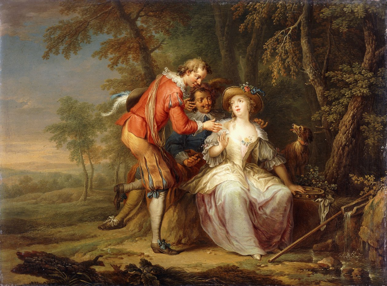 Zamilované alegorické scény v zalesněné krajině, od Frans Christoph Janneck