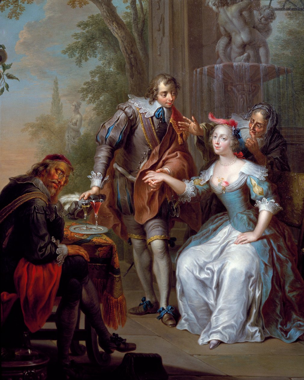 Galantská scéna, Franx Christoph Janneck (1703-1761) od Frans Christoph Janneck