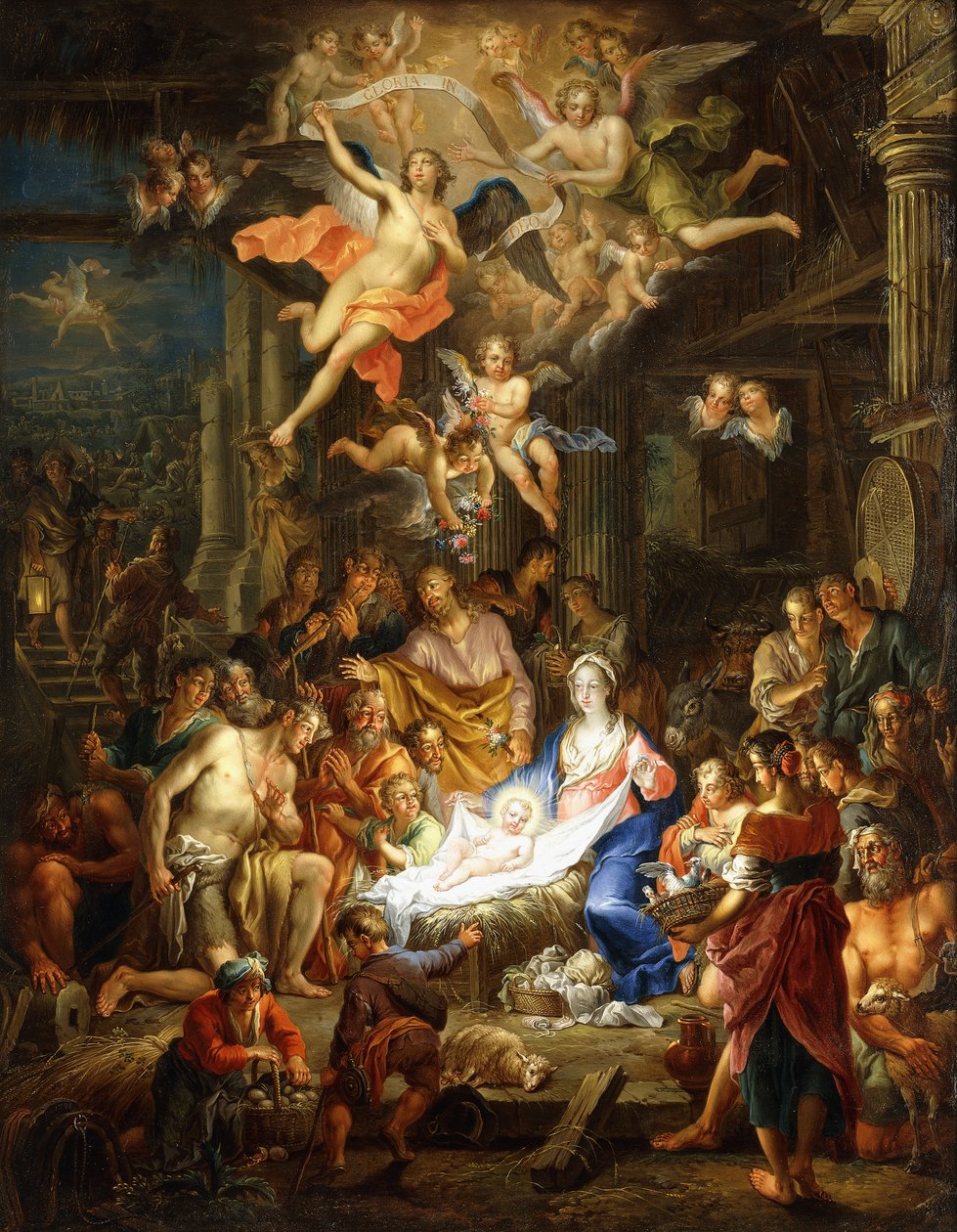 Narození Páně, od Frans Christoph Janneck