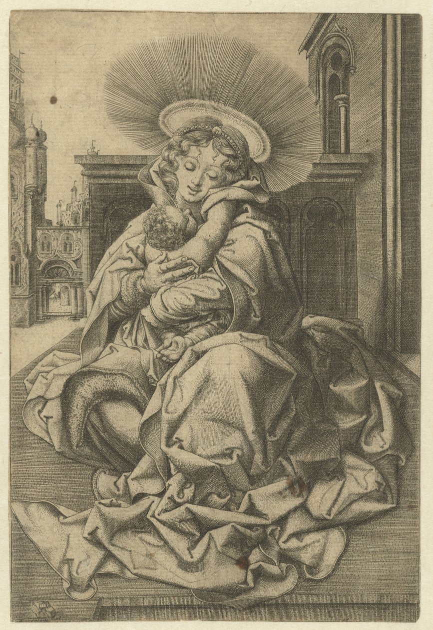 Madonna a dítě u soudu od Frans Crabbe van Espleghem