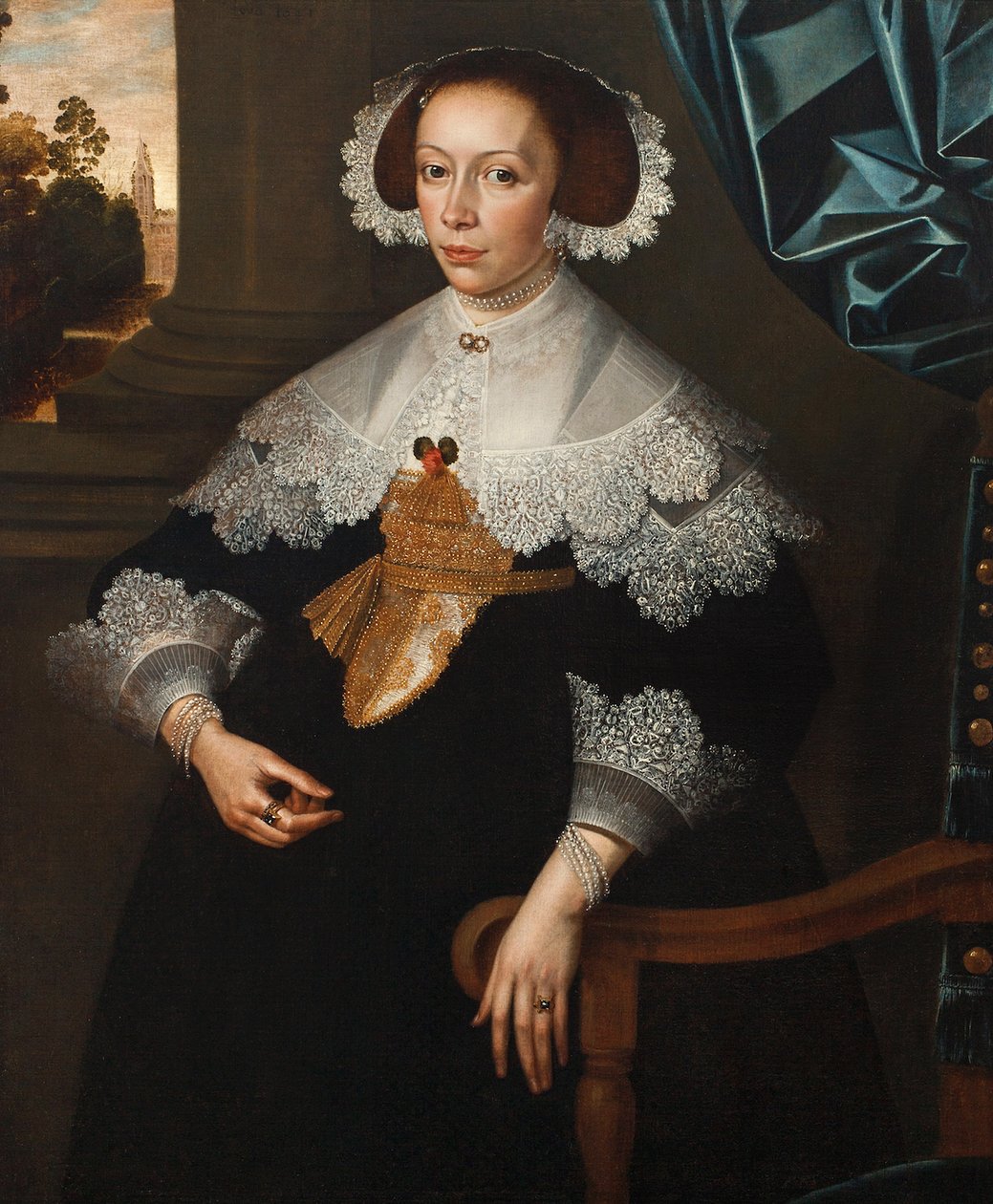 Portrét Florencie-Marguerite de Renesse-Warfusée, hraběnky z Grimbergenu, 1641 (pár 3114329) od Frans Denys