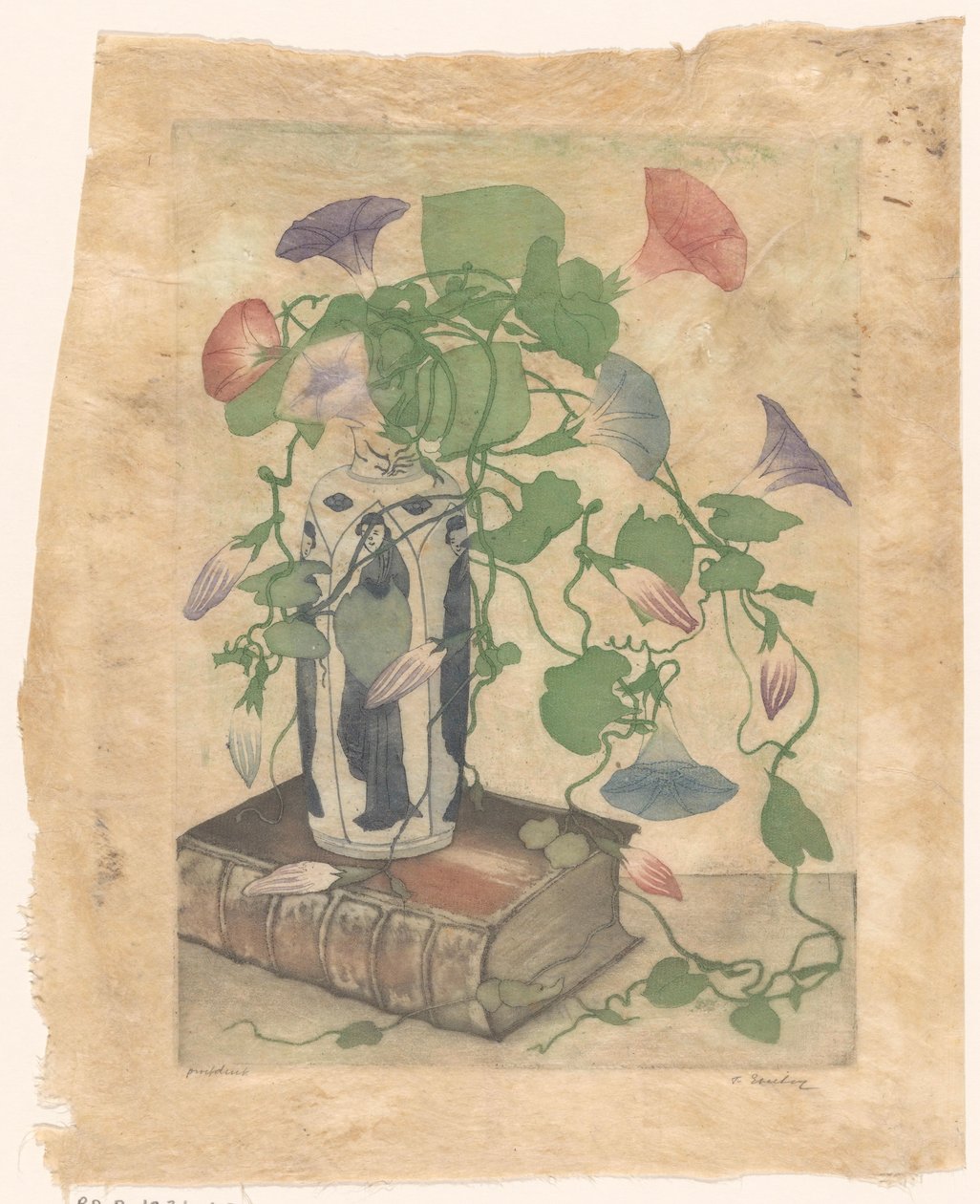 Svlačec v keramické váze od Frans Everbag (signed by artist)