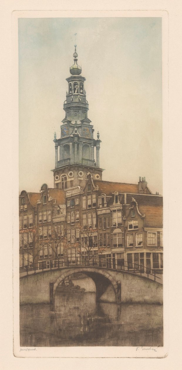 Jižní kostel v Amsterdamu od Frans Everbag (signed by artist)